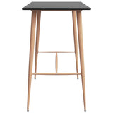 7 Piece Bar Set Black - Top-Down View