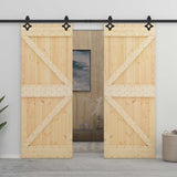 Sliding Door with Hardware Set 80x210 cm Solid Pine Wood - Extra Image