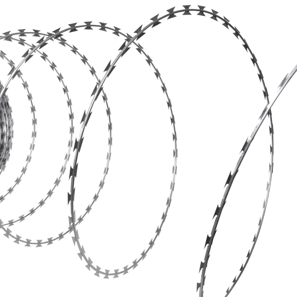 Razor Wires Helical Wire Rolls 2 pcs Galvanised Steel 60 m