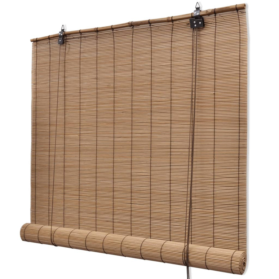 Bamboo Roller Blinds 2 pcs 80 x 160 cm Brown