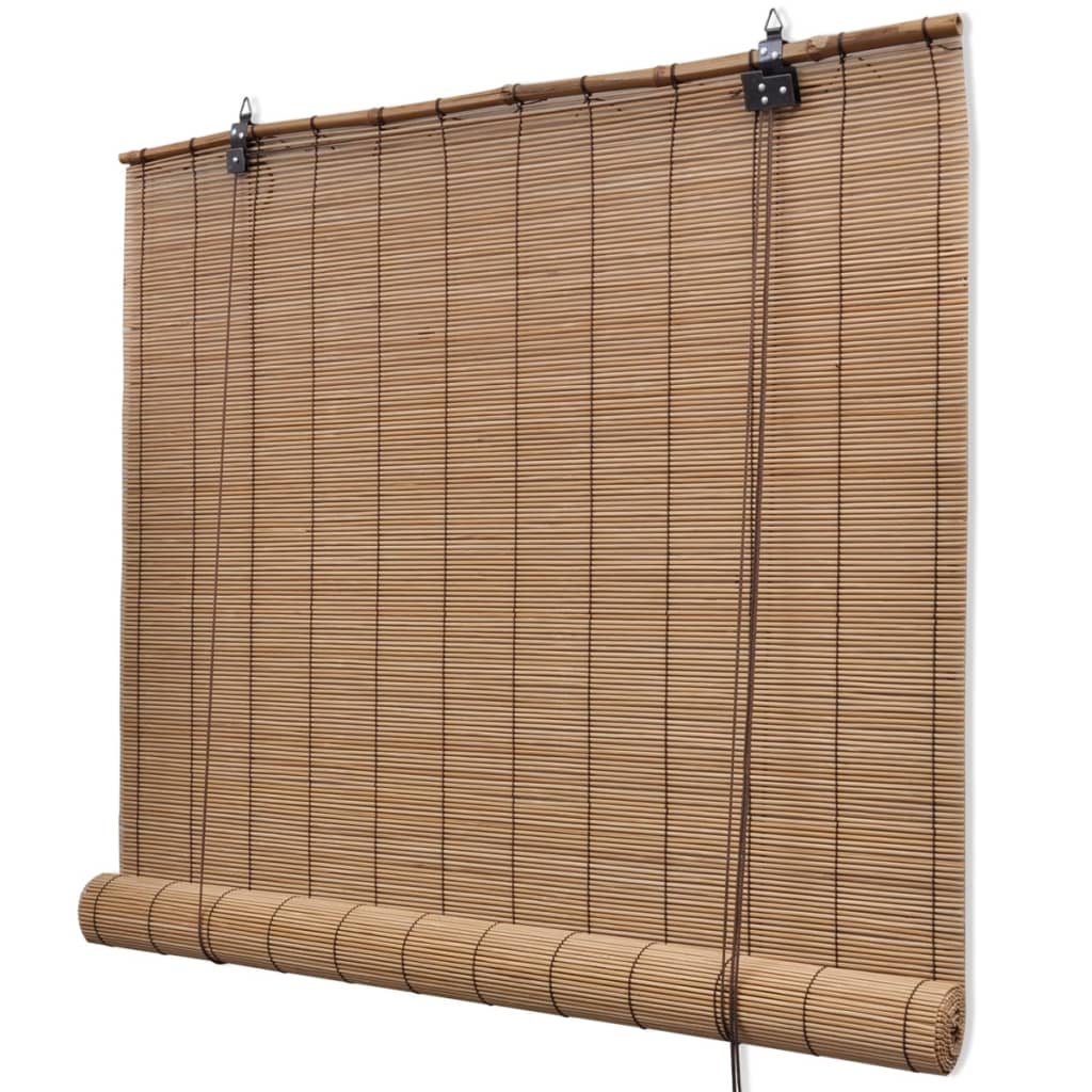 Bamboo Roller Blinds 2 pcs Brown 120 x 220 cm