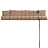 Bamboo Roller Blinds 2 pcs Brown 120 x 220 cm - Top-Down View
