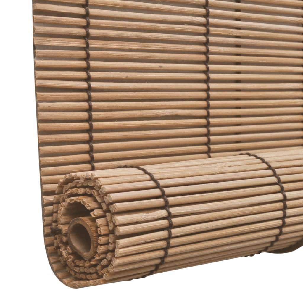 Bamboo Roller Blinds 2 pcs Brown 120 x 220 cm