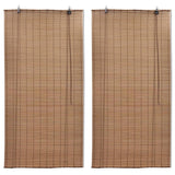 Bamboo Roller Blinds 2 pcs 150 x 220 cm Brown