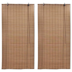 Bamboo Roller Blinds 2 pcs 150 x 220 cm Brown