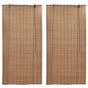 Bamboo Roller Blinds 2 pcs 150 x 220 cm Brown
