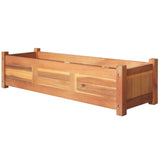 Garden Raised Beds 2 pcs Acacia Wood 100x30x25 cm - Front View