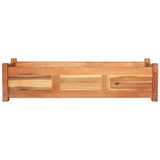 Garden Raised Beds 2 pcs Acacia Wood 100x30x25 cm - Side View