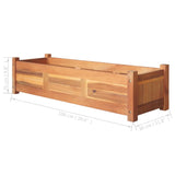 Garden Raised Beds 2 pcs Acacia Wood 100x30x25 cm - Rear View