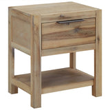 Nightstands with Drawers 2 pcs 40x30x48 cm Solid Acacia Wood - Front View