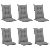 Garden Highback Chair Cushions 6 pcs Grey 120x50x7 cm Fabric