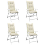 Garden Highback Chair Cushions 4 pcs Cream 120x50x7 cm Fabric