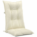 Garden Highback Chair Cushions 4 pcs Cream 120x50x7 cm Fabric