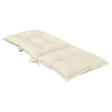 Garden Highback Chair Cushions 4 pcs Cream 120x50x7 cm Fabric