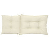 Garden Highback Chair Cushions 4 pcs Cream 120x50x7 cm Fabric - Close-Up Angle