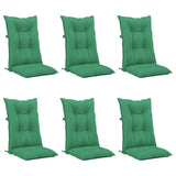 Garden Highback Chair Cushions 6 pcs Green 120x50x7 cm Fabric
