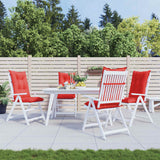 Garden Highback Chair Cushions 4 pcs Red 120x50x7 cm Fabric