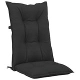 Garden Highback Chair Cushions 4 pcs Black 120x50x7 cm Fabric