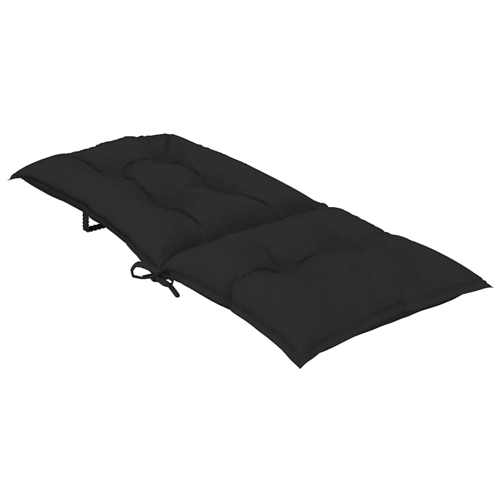 Garden Highback Chair Cushions 4 pcs Black 120x50x7 cm Fabric