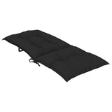 Garden Highback Chair Cushions 4 pcs Black 120x50x7 cm Fabric - Rear View
