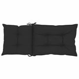 Garden Highback Chair Cushions 4 pcs Black 120x50x7 cm Fabric