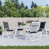 Garden Highback Chair Cushions 4 pcs Black 120x50x7 cm Fabric