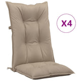 Garden Highback Chair Cushions 4 pcs Taupe 120x50x7 cm Fabric