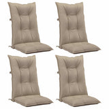 Garden Highback Chair Cushions 4 pcs Taupe 120x50x7 cm Fabric