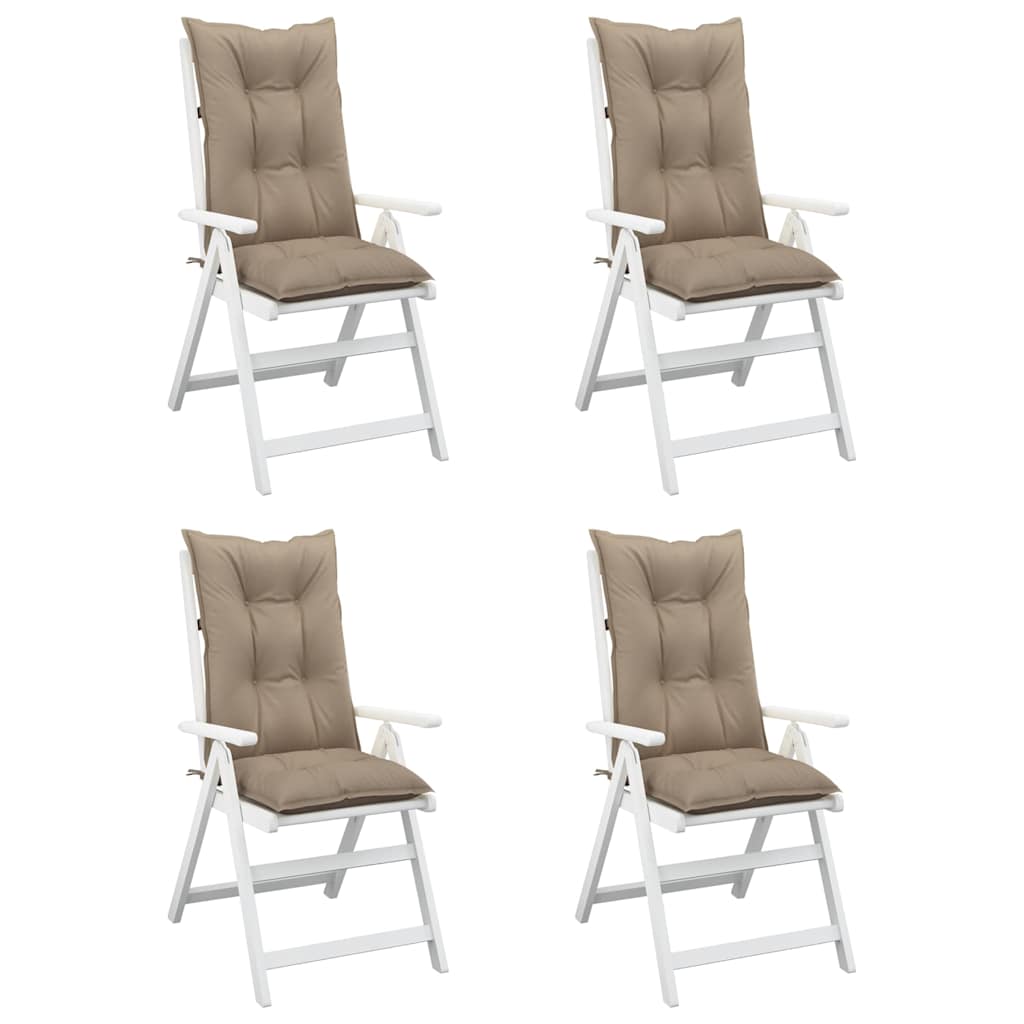 Garden Highback Chair Cushions 4 pcs Taupe 120x50x7 cm Fabric