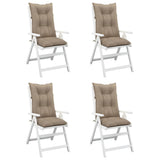 Garden Highback Chair Cushions 4 pcs Taupe 120x50x7 cm Fabric