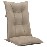 Garden Highback Chair Cushions 4 pcs Taupe 120x50x7 cm Fabric