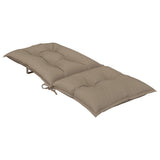 Garden Highback Chair Cushions 4 pcs Taupe 120x50x7 cm Fabric