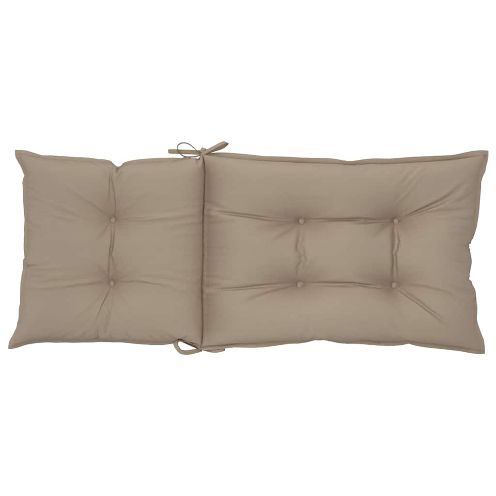 Garden Highback Chair Cushions 4 pcs Taupe 120x50x7 cm Fabric