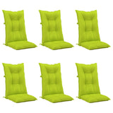 Garden Highback Chair Cushions 6 pcs Bright Green 120x50x7 cm Fabric