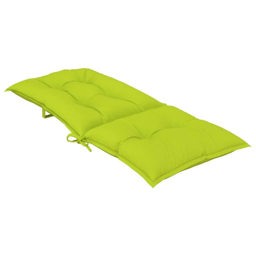Garden Highback Chair Cushions 6 pcs Bright Green 120x50x7 cm Fabric