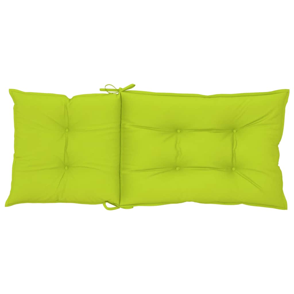 Garden Highback Chair Cushions 6 pcs Bright Green 120x50x7 cm Fabric