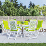Garden Highback Chair Cushions 6 pcs Bright Green 120x50x7 cm Fabric