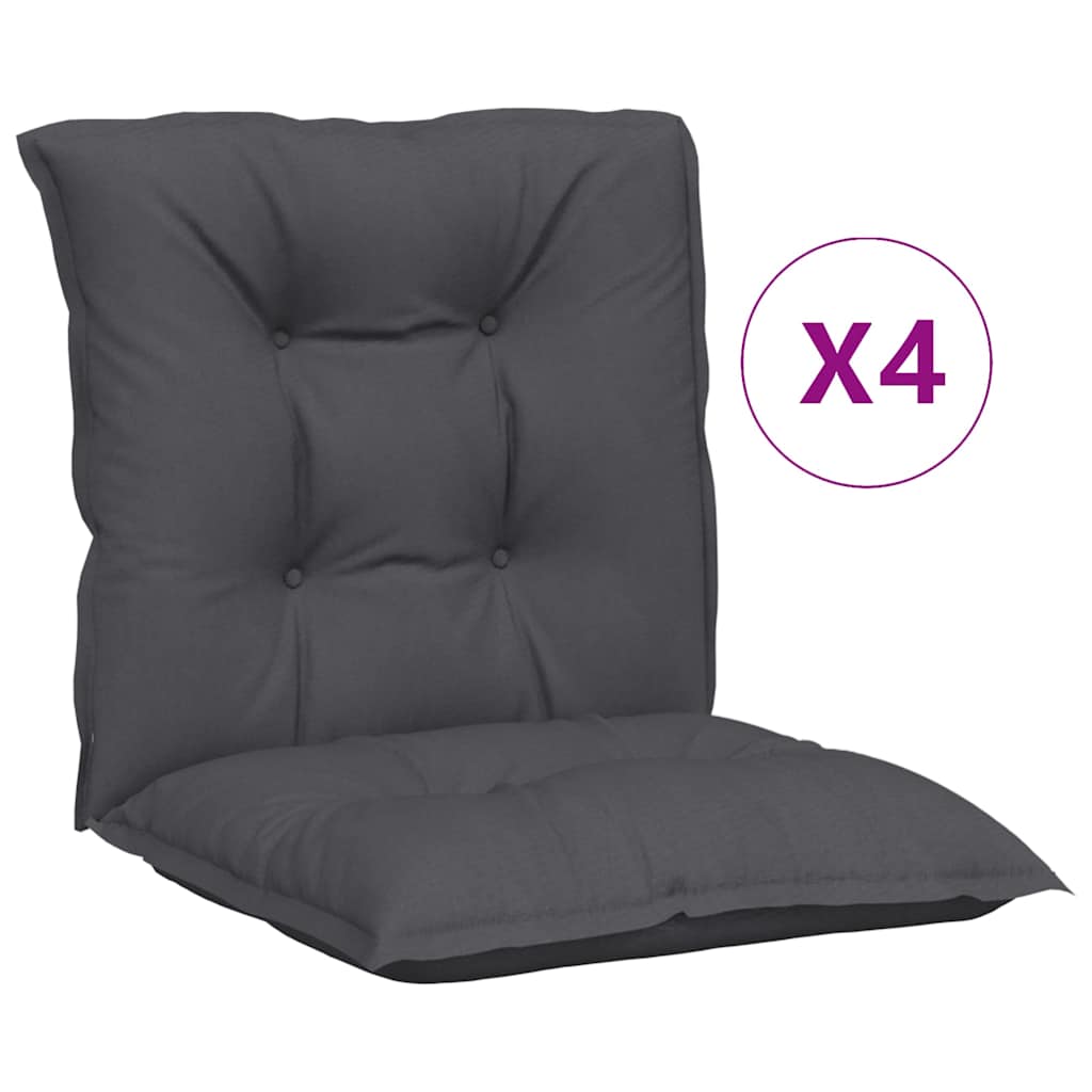 Garden Lowback Chair Cushions 4 pcs Anthracite 100x50x7 cm Fabric