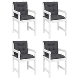 Garden Lowback Chair Cushions 4 pcs Anthracite 100x50x7 cm Fabric