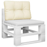 Pallet Cushion Cream 60x40x12 cm Fabric - Side View