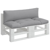 Pallet Cushions 2 pcs Grey Fabric - Side View