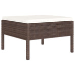 6 Piece Garden Lounge Set with Cushions Poly Rattan Brown