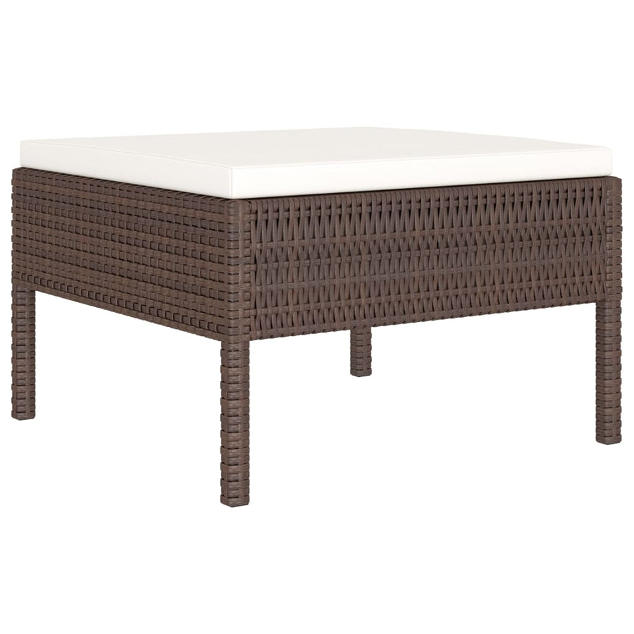 6 Piece Garden Lounge Set with Cushions Poly Rattan Brown