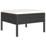 6 Piece Garden Lounge Set with Cushions Poly Rattan Black