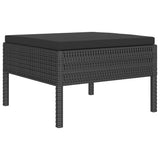 4 Piece Garden Lounge Set with Cushions Poly Rattan Black - Top-Down View