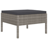 4 Piece Garden Lounge Set with Cushions Poly Rattan Grey - Top-Down View