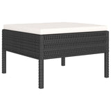 6 Piece Garden Lounge Set with Cushions Poly Rattan Black