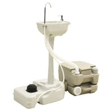 Portable Camping Toilet 10+10L and Handwash Stand 20L Set Grey - Top-Down View