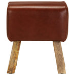 Gym Bok Bench 38 cm Brown Real Leather and Solid Mango Wood
