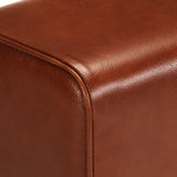 Gym Bok Bench 38 cm Brown Real Leather and Solid Mango Wood
